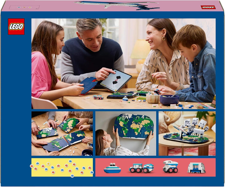 Amintiri de călătorie LEGO, harta lumii de jucărie, set de construit și jucat pentru fete și băieți, cadou pentru familiile care iubesc aventura și călătoriile, activitate creativă, de colecție 41838
