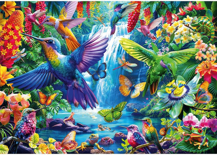 Trefl 10880 Hummingbirds in the Tropics 1000 piese - Diy puzzle cu păsări, Divertisment creativ, Pentru adulți și copii de 12 ani și peste, Multicolor