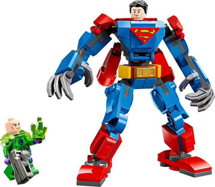 LEGO DC Superman Mech Vs. Lex Luthor - Jucărie de supererou cu 2 minifigurine - Figurină de acțiune construibilă cu brațe, picioare și degete mobile - Cadou pentru băieți și fete cu vârsta peste 6 ani 76302