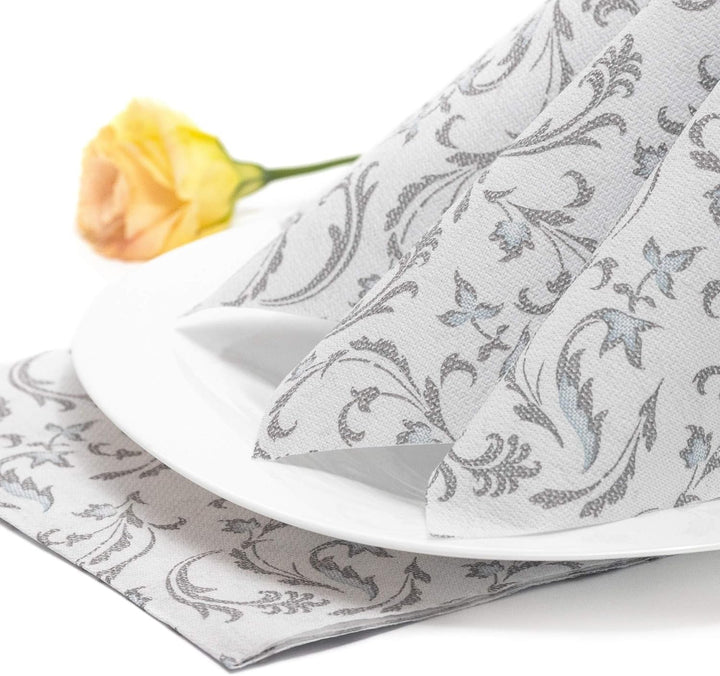 Papstar, 50 șervețele "ROYAL Collection" 1/4-fold 40 Cm X 40 Cm gri "Damascato", #85005