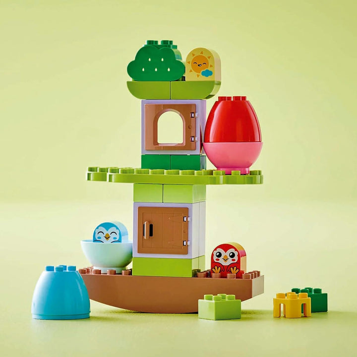 Copac LEGO DUPLO pentru echilibrare și stivuire, jucărie pentru dezvoltare, set de construcție pentru copii începând cu 18 luni, jucărie creativă pentru copii, jucărie educativă cu 2 păsări de jucărie 10440