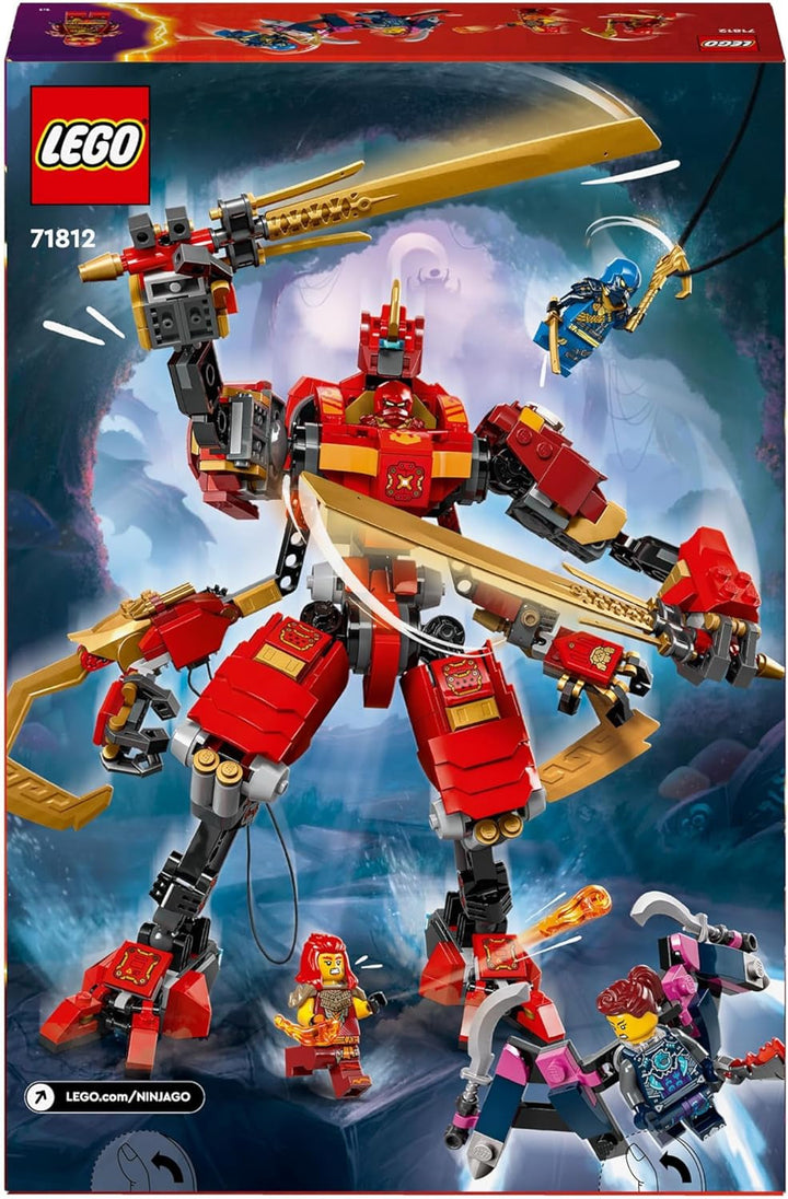 LEGO NINJAGO Kai's Ninja Climbing Mech Set, Jucărie Ninja cu figurină de acțiune construibilă și 4 mini figurine, set de aventură pentru copii, cadou de ziua de naștere pentru băieți și fete de 9 ani 71812
