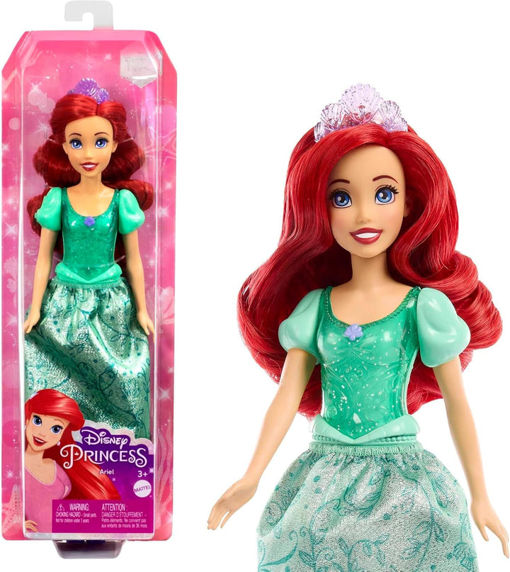 Mattel Disney Princess Toy, păpușă mobilă Albă ca Zăpada, cu haine strălucitoare și accesorii, inspirată de filmul Disney, cadou pentru copii, HLW08