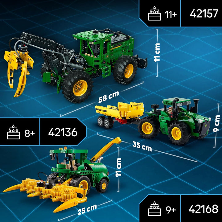 LEGO Technic John Deere 9620R Tractor 4WD, cu remorcă basculantă, jucărie agricolă clasică pentru copii, băieți și fete de la 8 ani, kit model de colecție 42136