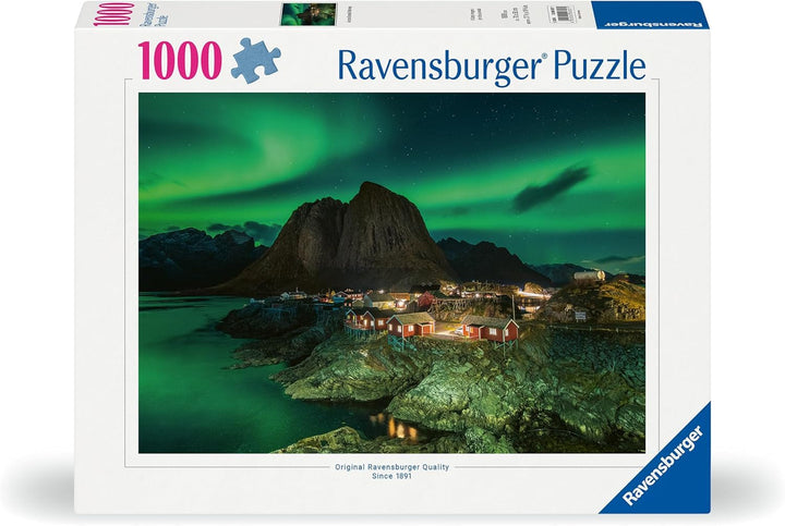 Ravensburger Puzzle 12000357 1000 piese - Aurora Boreală Norvegia, Luminile Nordului peste Hamnoy - Puzzle pentru adulți și copii de la 14 ani, Puzzle cu motive norvegiene, [Exclusiv la Amazon]