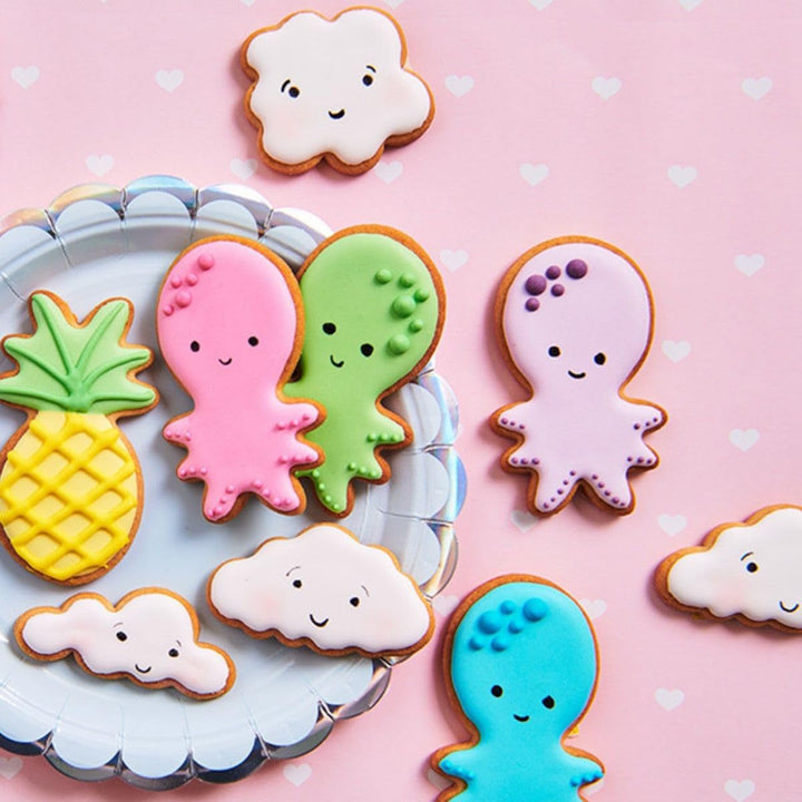 Pixuri colorante alimentare Funcakes, albastru regal: Pixuri colorante alimentare, vârf flexibil pentru linii groase și subțiri, pix comestibil pentru fursecuri, prăjituri, fondant și multe altele, ideal pentru personalizare, certificat Halal