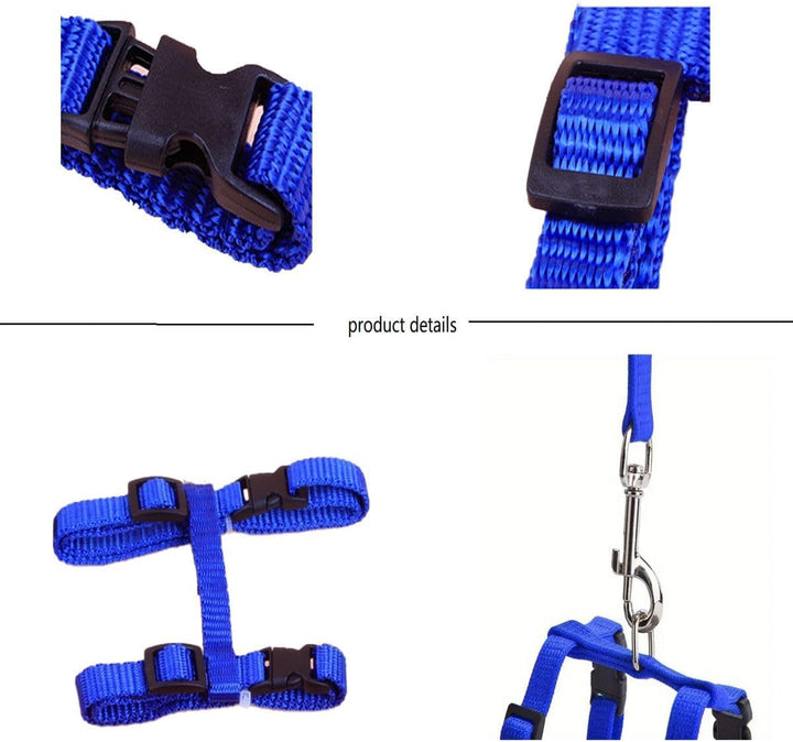 Pachet de 2 lese reglabile din nailon pentru pisici, ham pentru pisici, lesă pentru pisoi, zgardă pentru pisoi, ham moale pentru pisici cu lesă pentru pisoi, cățeluș, iepure (albastru și roz)