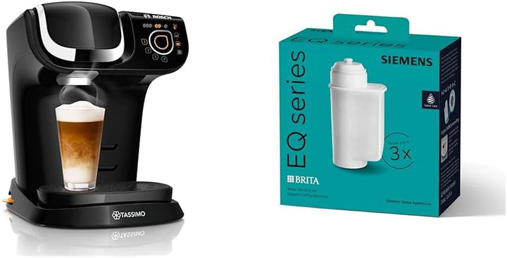 Aparat de cafea cu capsule Tassimo My Way 2 TAS6502 de la Bosch, Cu filtru de apă, Peste 70 de băuturi, Personalizare, Complet automat, Preparare ușoară, 1.500 wați, 1,3 litri, Negru