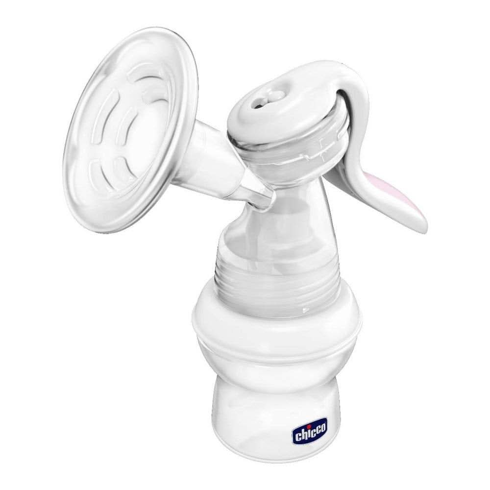 Chicco Natural Feeling Handmilchpumpe, Komfortable Und Schnelle Stillpumpe, Einfaches Abpumpen Der Milch, Ergonomische Form, Mit Geneigtem Sauger Und Hermetischem Deckel, Wird Zur Babyflasche - 150 Ml