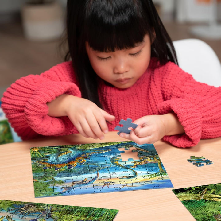 Ravensburger Puzzle jigsaw pentru copii - 09317 Fascinația dinozaurilor - puzzle jigsaw pentru copii de 5 ani și peste, cu 3X49 piese