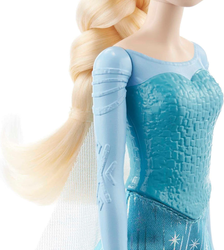 Mattel Disney The Ice Queen Elsa Doll, The Ice Queen Doll, păr blond pieptănat, mobilă, pantofi detașabili, cadouri Disney, jucării de la 3 ani, HLW47