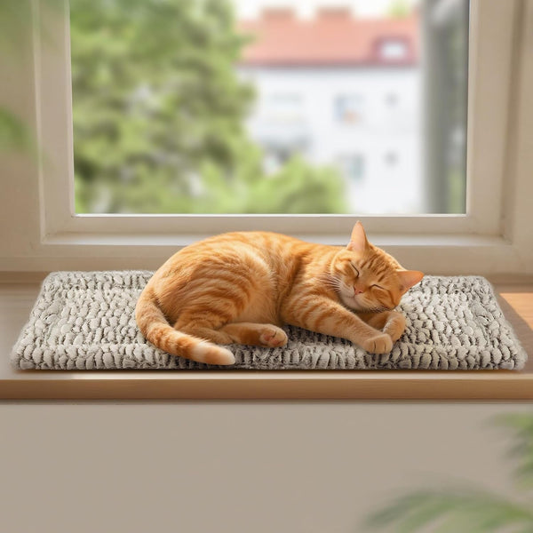 Mora Pets Șezlong pentru pisici, pat pentru pisici, pătură încălzită pentru pervaz, pătură autoîncălzitoare, pătură electrică fără electricitate, pătură autoîncălzitoare, reversibilă și moale, șezlong pentru pisici, 90 x 28 cm