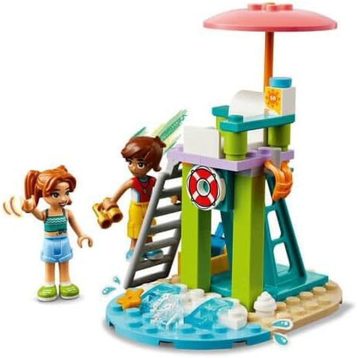 Turn de observare a salvamarilor LEGO Friends cu jet ski-uri, jucărie pentru copii, idee de cadou pentru fete și băieți de la 5 ani cu 2 figurine și delfin, jucărie jet ski 42623
