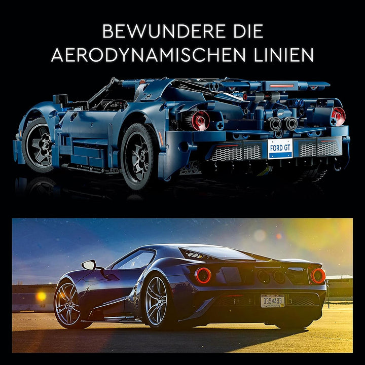 LEGO 42154 Technic Ford GT 2022 Kit model de mașină pentru adulți, Supercar la scara 1:12 cu caracteristici autentice, set avansat pentru colecționari