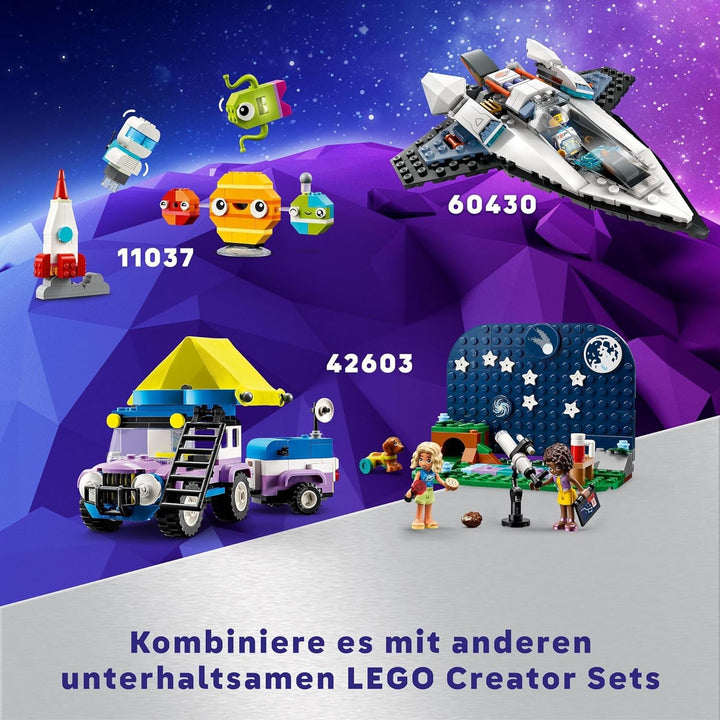 Jucărie LEGO Creator 3In1 Astronaut în spațiu, kit model cu câine și navă spațială pentru copii, decorațiuni pentru grădiniță, cadou creativ pentru băieți și fete de la 9 ani 31152