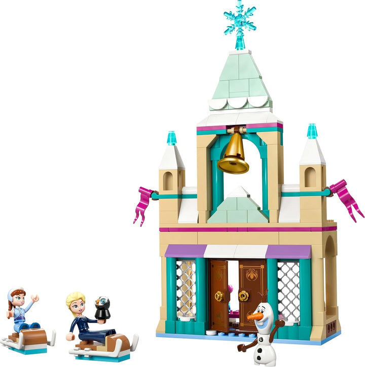 LEGO Ç€ Disney Frozen Castelul Arendelle, jucărie de prințesă cu mini păpuși ELSA, Anna și Olaf și o figură de pinguin, Playset fantezie, cadou pentru fete de la 5 ani 43265
