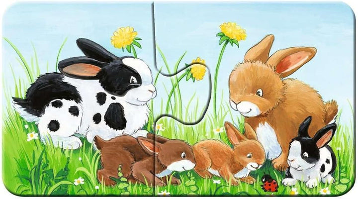 Ravensburger Puzzle pentru copii - 05072 Familii de animale la fermă - Primul meu puzzle cu 9X2 piese - Puzzle pentru copii de la 2 ani