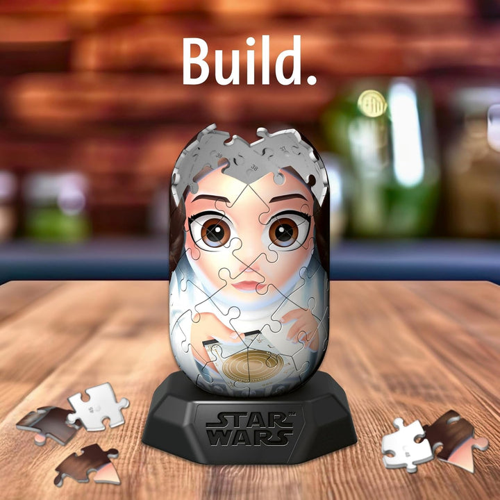 Ravensburger Hylkies: Figurine de colecție Star Wars de asamblat singur - Figura #03 - Prințesa Leia - Construiește, îndrăgostește-te, colecționează - Mini figurine pentru fanii Star Wars