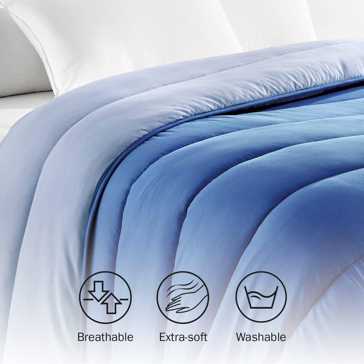 Pikolin Home - Plapumă reversibilă 300 G - umplutură nordică bicoloră - pentru pat 100/105 - confortabilă, caldă, respirabilă, verde, 180 X 220 cm