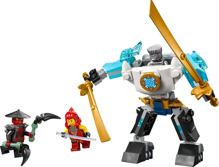 LEGO NINJAGO Zane's Action Mech - Jucărie ninja cu 3 minifigurine pentru jocuri de rol - Set mic de construit și jucat pentru copii - Idee de cadou pentru băieți și fete de la 6 ani 71827