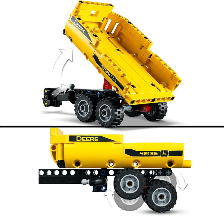 LEGO Technic John Deere 9620R Tractor 4WD, cu remorcă basculantă, jucărie agricolă clasică pentru copii, băieți și fete de la 8 ani, kit model de colecție 42136