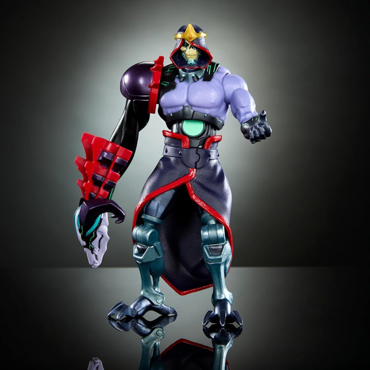 Masters of the Universe: Revolution Masterverse Skeletor Action Figure, figurină de colecție cu 30 de puncte de mișcare și braț robotic mobil, Motu Toy, HYC46