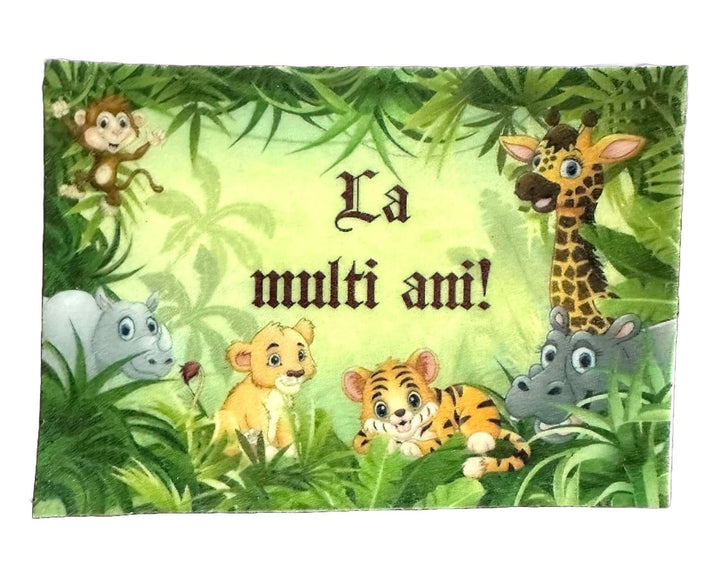 Decoratiune comestibila din zahar, Safari - "La multi ani!" - Nati Shop