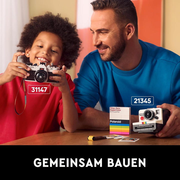 LEGO Creator 3In1 Retro Camera Toy, Camera video, Set TV, Decorațiuni de birou pentru copii sau accesorii pentru dormitor, Cadouri de fotografie pentru fete și băieți de la 8 ani 31147