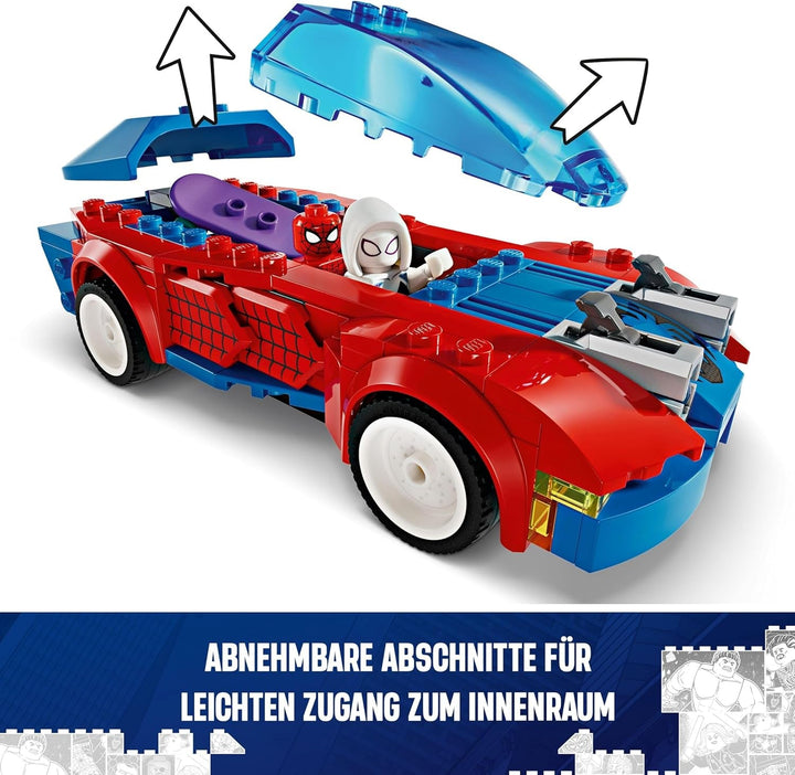LEGO Marvel Spider-Man Race Car & Venom Green Goblin, jucărie Spidey pentru jocuri de rol cu figuri de supereroi și mașină construibilă, cadou pentru copii, băieți și fete de la 7 ani 76279