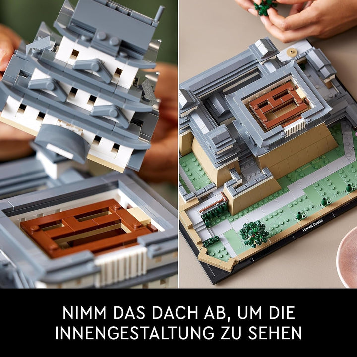 Castelul LEGO Architecture Himeji, Kit model pentru adulți, Colecția Landmark, Set pentru fanii grădinăritului creativ și ai culturii japoneze, cu copac cu flori de cireș, cadou pentru el și ea 21060