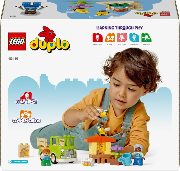 LEGO DUPLO Town Apicultură și stupi, jucărie educativă pentru copii mici cu 2 figuri și un camion mobil, set de construit și reconstruit, jucărie pentru copii mici de la 2 ani 10419
