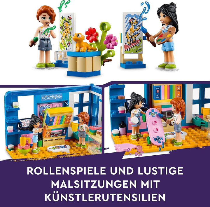 LEGO 41739 Friends Camera lui Liann, mini jucărie cu tematică artistică, cadou mic de colecție cu mini păpuși Liann, Autumn și Pet din seria 2023