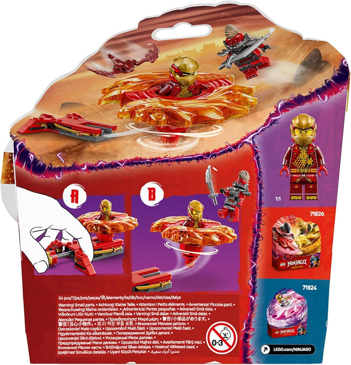 LEGO NINJAGO Kai's Dragon Spinjitzu Spinner - Jucărie Ninja de acțiune cu 2 minifigurine - Set de joacă mic pentru copii - Idee de cadou pentru băieți și fete de la 6 ani 71823
