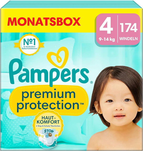 Pampers Baby Nappies mărimea 4, Premium Protection, Nappies, 174 buc. , 9Kg - 14Kg