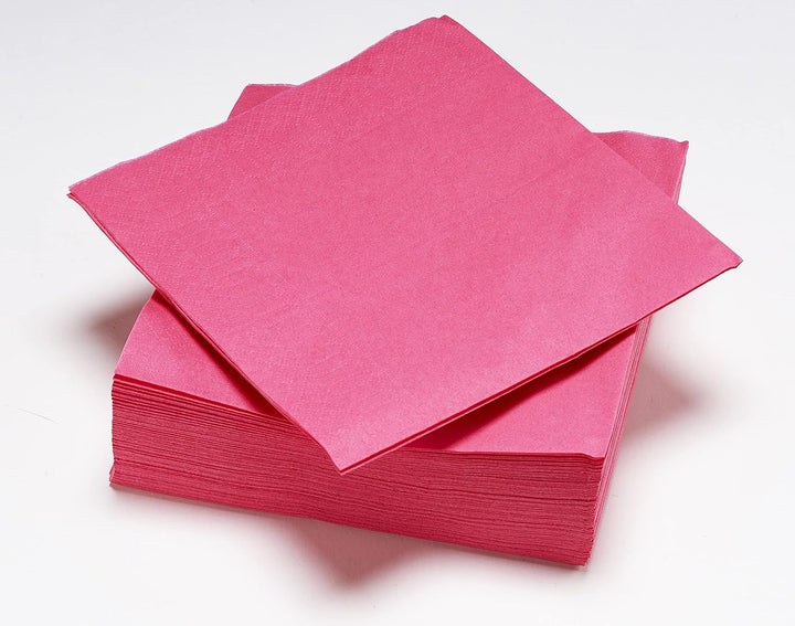 50 șervețele din vată 33 X 33 Cm, 2 straturi, FSC, celuloză, fucsia, 33 X 33 Cm