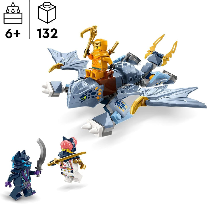 LEGO NINJAGO Riyu The Baby Dragon, jucărie dragon cu 3 mini figurine, jucărie ninja construibilă pentru băieți și fete de 6 ani, cadou plin de acțiune pentru copii 71810