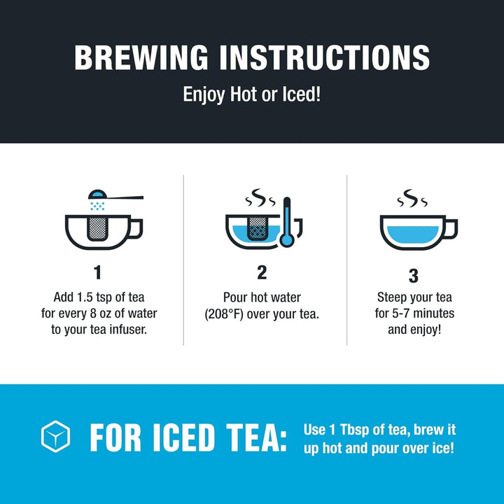 Blueberry Wild Child | Loose Leaf | Blueberry Hibiscus Herbal Tea | Premium Non-Caffeinated Blend | Make Hot or Iced | Brews up to 50 Cups | 5.5 Ounce Refillable Tin Tea USA Naty Shop