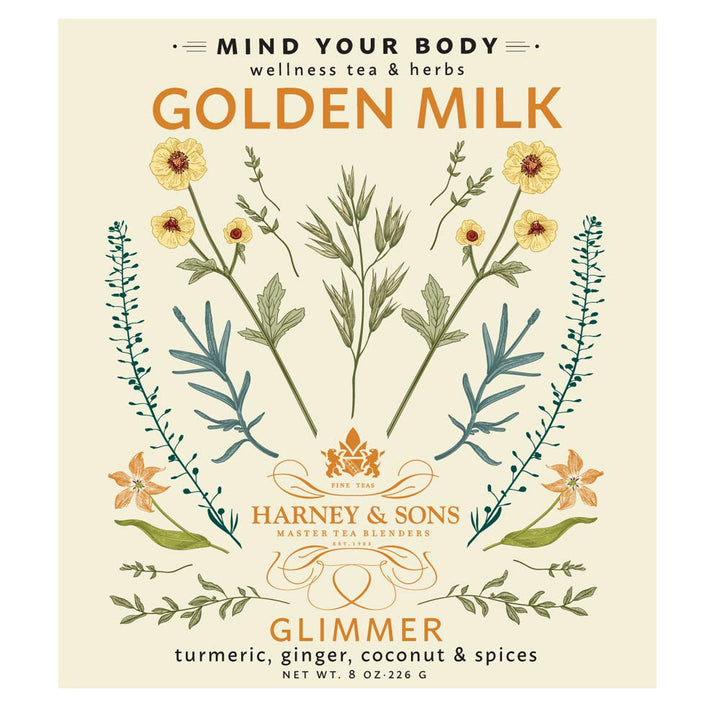 Golden Milk Powder, Turmeric, Ginger, Coconut & Spices, 8 Oz Tin Tea USA Naty Shop