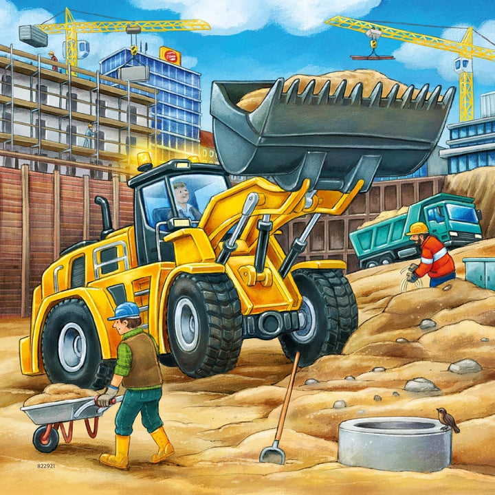Ravensburger Puzzle pentru copii - 09226 Vehicule mari de construcții - Puzzle pentru copii de peste 5 ani, cu 3X49 piese