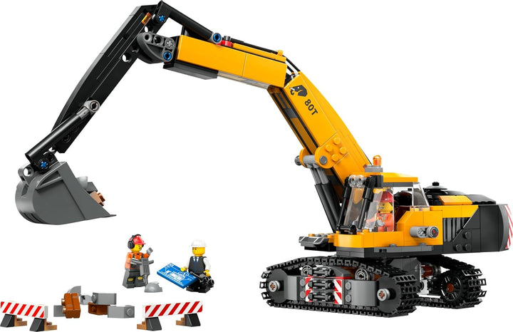LEGO City Crawler Excavator, excavator de jucărie pentru copii de la 8 ani, jucărie de construcție cu model de excavator, camion construibil cu accesorii și 3 minifigurine 60420