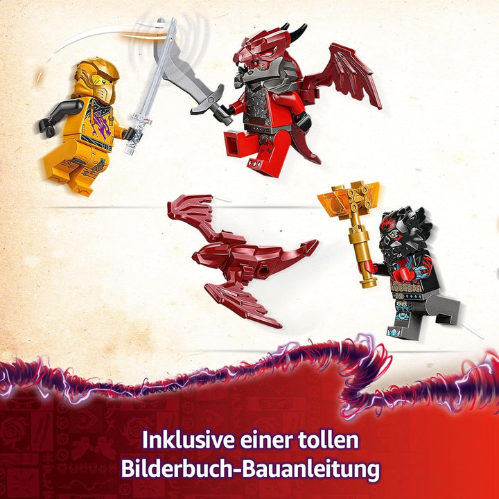 LEGO NINJAGO Super Storm Flyer al lui Ras și Arin - Jucărie cu dronă, tragătoare, lame și motoare - Incl. 3 minifigurine pentru jocuri de rol Ninja - Set de construcție pentru băieți și fete de la 8 ani 71833