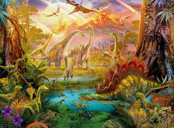 Ravensburger Puzzle 16983 - Dinoland - puzzle jigsaw 500 piese pentru adulți și copii de peste 10 ani, puzzle cu motiv dinozaur