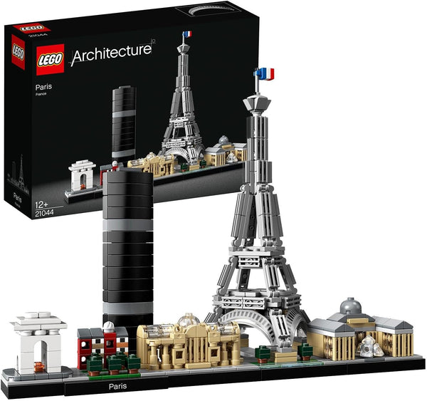 LEGO Arhitectură Paris, Model Kit cu Turnul Eiffel, Champs-Élysées și Louvre Model, Colecția Skyline, Decorațiuni pentru casă și birou, Idei cadou pentru colecționari, bărbați și femei 21044