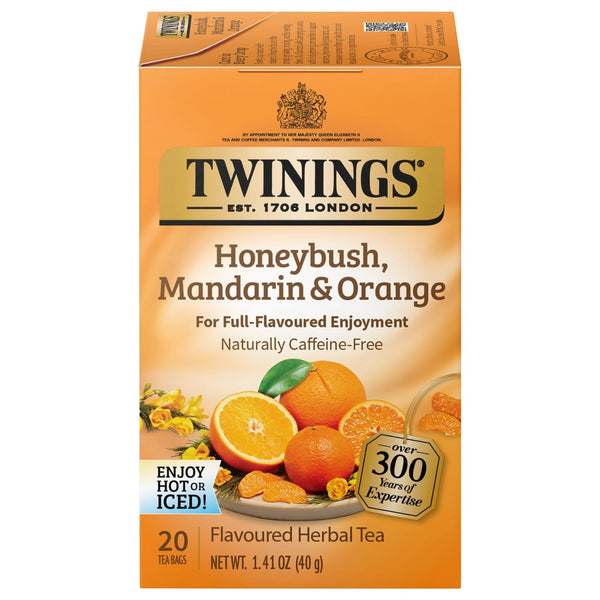 Honeybush, Mandarin, & Orange Herbal Tea Individually Wrapped Bags, 20 Count (Pack of 1), Naturally Caffeine-Free, Enjoy Hot or Iced, 20 Teabags Tea USA Naty Shop 20 Count (Pack Of 1)