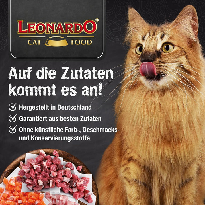 LEONARDO hrană umedă pentru pisici, pur de pasăre, cutie 6X 800G, hrană pentru pisici fără cereale, hrană completă, Made in Germany