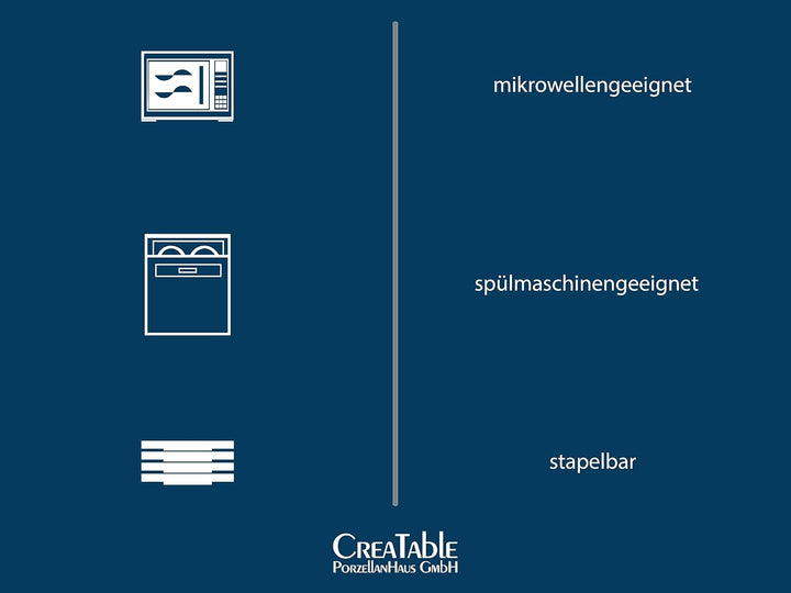 Creatable, 21016, Serie Modern Scandic Blue-Grey, 16-Teiliges Geschirrset, Kombiservice Aus Steinzeug, Spülmaschinen- Und Mikrowellengeeignet, Qualitätsproduktion