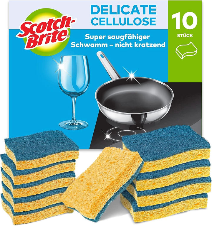 Scotch-Brite Classic Pot Cleaner, 16 bureți per pachet, burete pentru bucătărie - curăță puternic și eficient