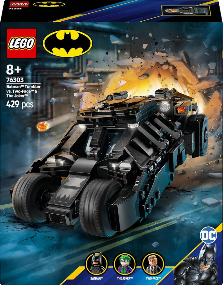 LEGO DC Batman: Batman Tumbler Vs. Two-Face & Joker - Jucărie de supererou cu Batmobile Car - Playset cu minifigurine - Cadou pentru băieți și fete de la 8 ani 76303