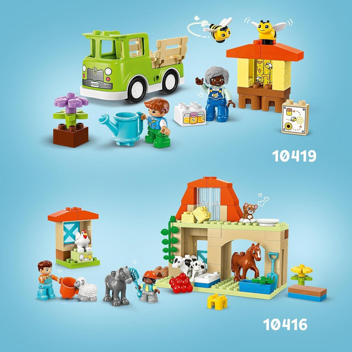 LEGO DUPLO Town Apicultură și stupi, jucărie educativă pentru copii mici cu 2 figuri și un camion mobil, set de construit și reconstruit, jucărie pentru copii mici de la 2 ani 10419