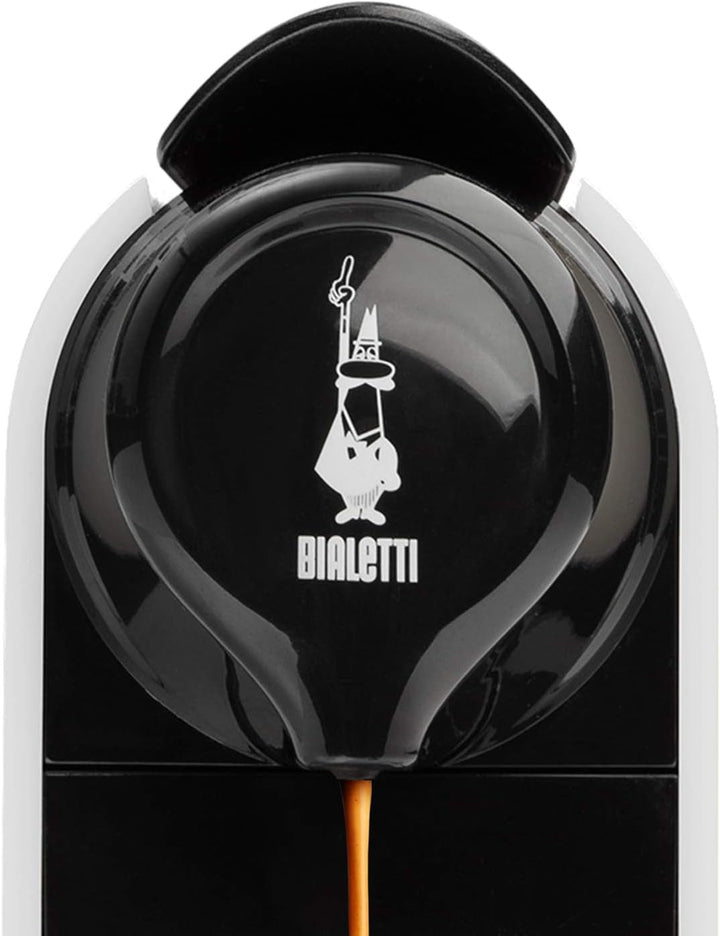 Bialetti Gioia, filtru de cafea espresso pentru capsule din aluminiu, super compact, recipient de 500 ml, 1200 W, alb